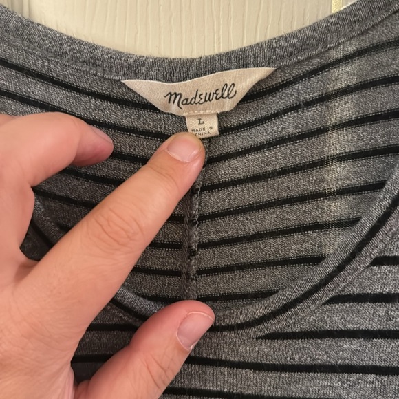 Grey stripped tank dress. Madewell brand size large. Great condition. - Picture 2 of 2